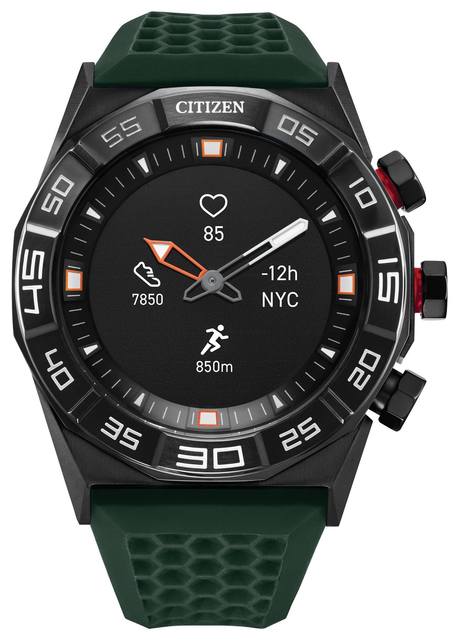 チャ CZ Smart Hybrid Black Dial Silicone Strap JX1005-00E | CITIZEN